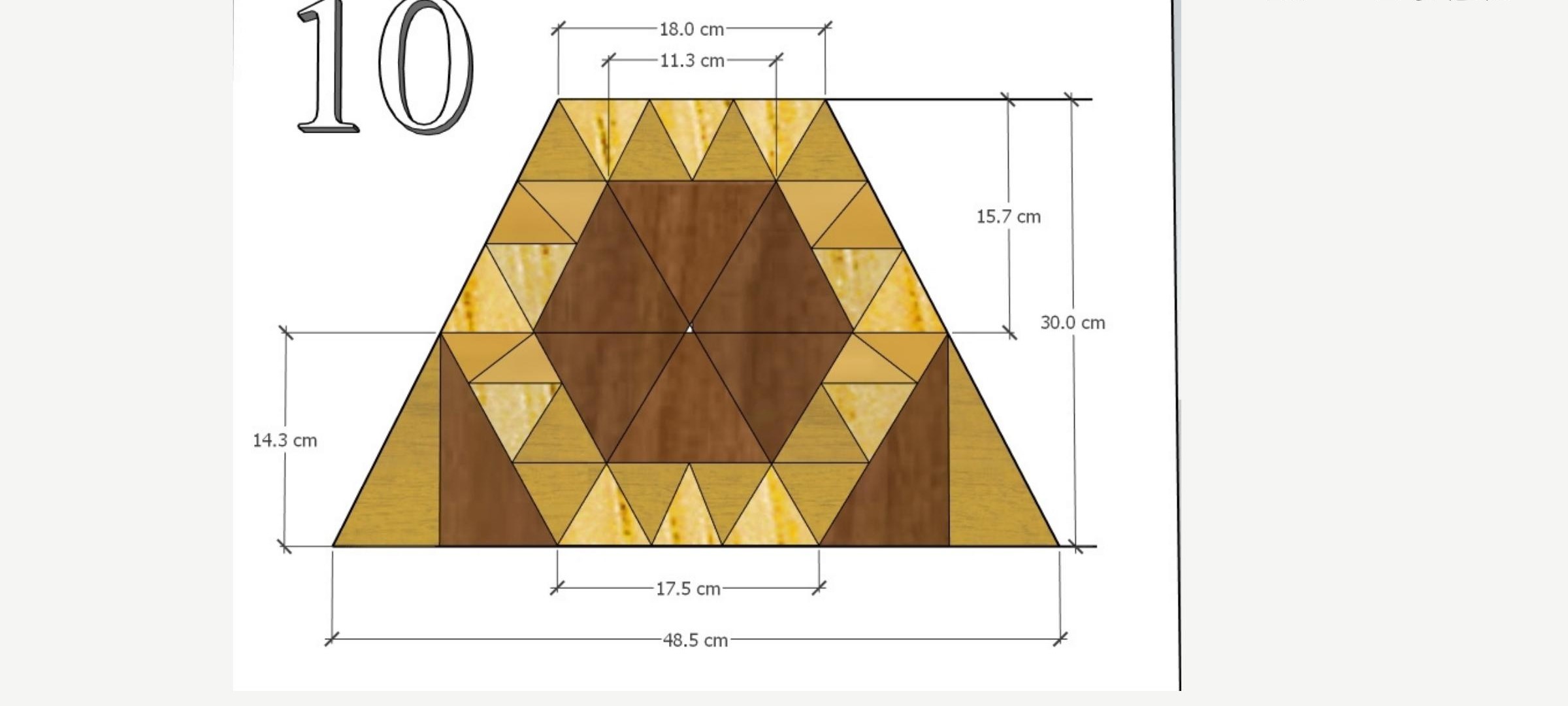 Detail #10 drawing: Star of David set within a triangular pyramid, 48.5 × 30 cm, 24 segments per module